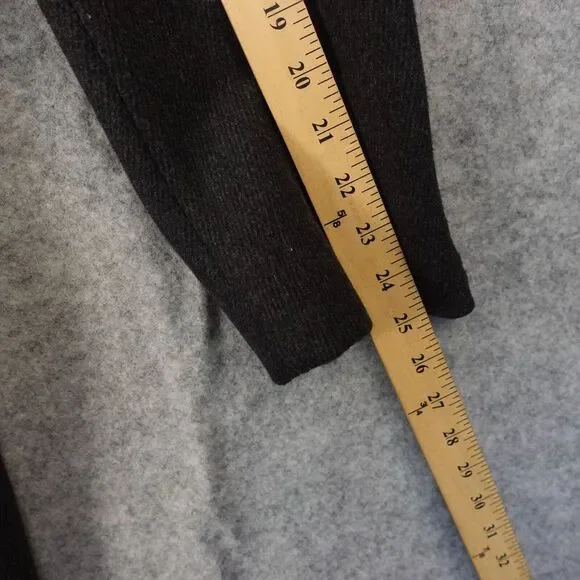 Wool Coat Mens Medium Black Detachable Liner Trim Quilt Buckle‎ OF ALL THREADS